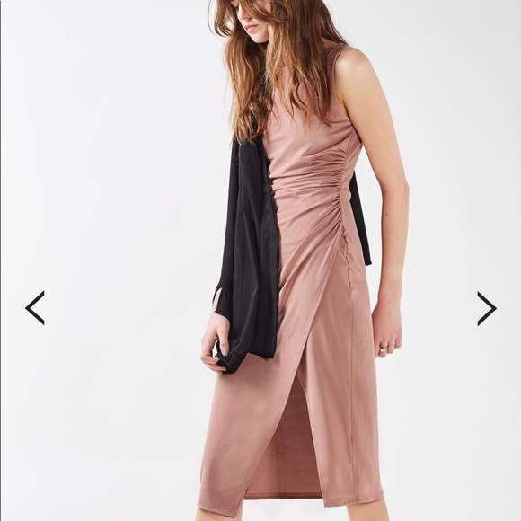 TOPSHOP Slinky Dress Midi Dress - Picture 2 of 7